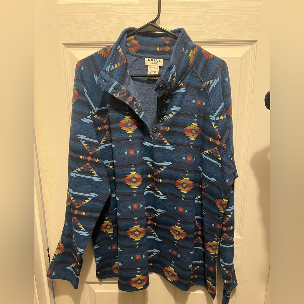 Ariat women’s western aztec pullover. Quarter zip.